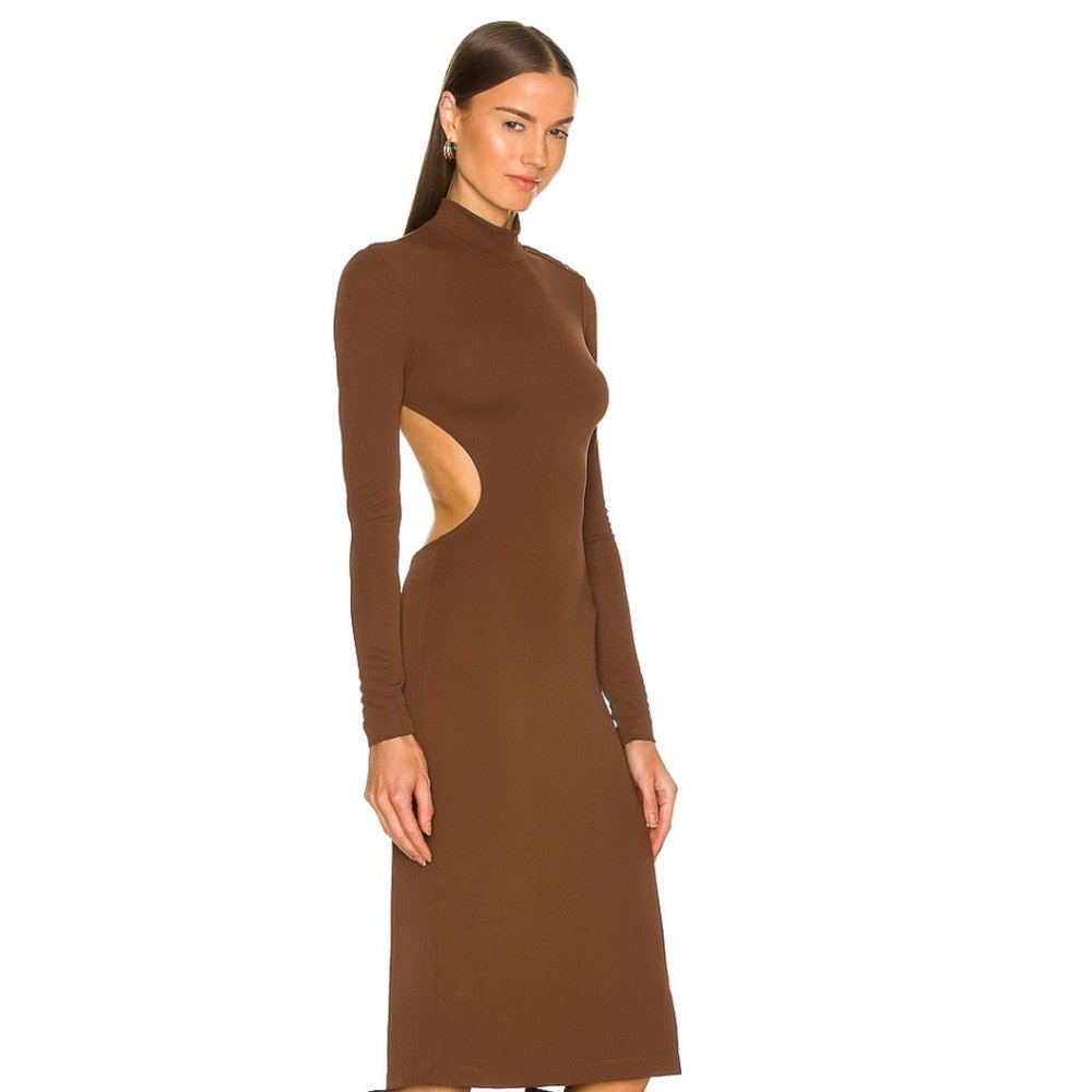 Song of Style Emra Midi Dress in Chocolate Brown Size Small